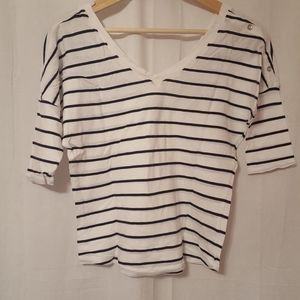 EXPRESS Black & White Striped Top